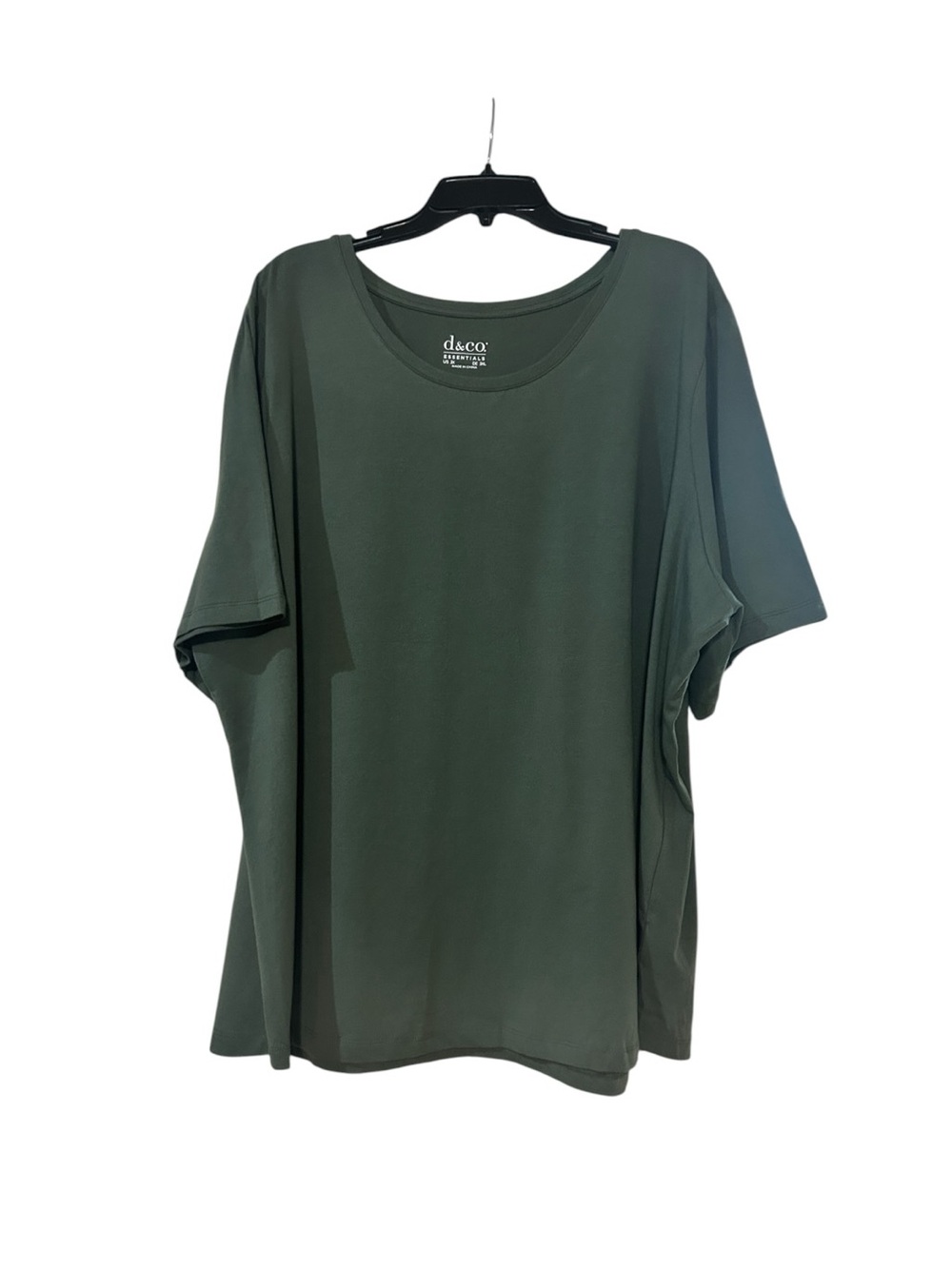 Denim&Co Olive Green Scoop Neck Short Sleeve Tee